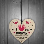 I Love You Mummy From Baby Daughter Son Wood Heart Personalised 