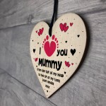 I Love You Mummy From Baby Daughter Son Wood Heart Personalised 