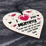 I Love You Mummy From Baby Daughter Son Wood Heart Personalised 