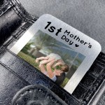 1st Mothers Day Gift Personalised Photo Metal Card Mum Gift