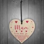 Mothers Day Gift For Mum Personalised Wood Heart Daughter Son