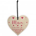 Mothers Day Gift For Mum Personalised Wood Heart Daughter Son