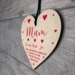 Mothers Day Gift For Mum Personalised Wood Heart Daughter Son