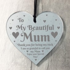 I Love You Mum Gift Engraved Heart Sign For Birthday Mothers Day