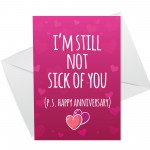 Anniversary Funny Card For Him Her Cheeky Humour Card