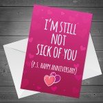 Anniversary Funny Card For Him Her Cheeky Humour Card