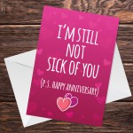 Anniversary Funny Card For Him Her Cheeky Humour Card