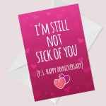 Anniversary Funny Card For Him Her Cheeky Humour Card