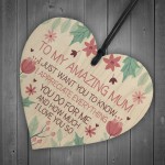 Thank You Gift For Mum Wood Heart Amazing Mum Gift For Birthday