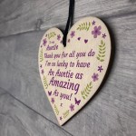 Auntie Gift Hanging Wood Heart For Auntie Mothers Day Birthday