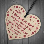 Novelty Auntie Birthday Mothers Day Gift Wood Heart Love Gift