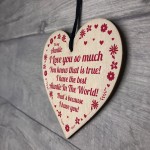 Novelty Auntie Birthday Mothers Day Gift Wood Heart Love Gift