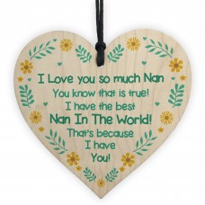 Nan Love You Gifts Wood Heart Mothers Day or Birthday Gifts