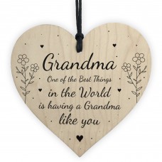Mothers Day Gift For Grandma Wood Heart Thank You Birthday Gift