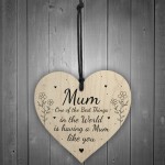 Mothers Day Gift For Mum Wood Heart Thank You Birthday Gift