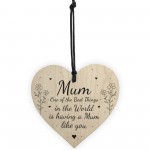 Mothers Day Gift For Mum Wood Heart Thank You Birthday Gift