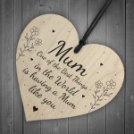 Mothers Day Gift For Mum Wood Heart Thank You Birthday Gift