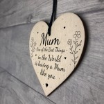 Mothers Day Gift For Mum Wood Heart Thank You Birthday Gift