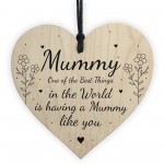 Mothers Day Gift For Mummy Wood Heart Thank You Birthday Gift