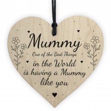 Mothers Day Gift For Mummy Wood Heart Thank You Birthday Gift