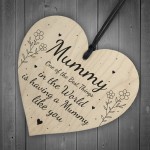 Mothers Day Gift For Mummy Wood Heart Thank You Birthday Gift