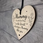 Mothers Day Gift For Mummy Wood Heart Thank You Birthday Gift