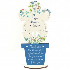 Mothers Day Gift For Mum Nan Nanny Wooden Flower Gift For Her