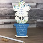 Mothers Day Gift For Mum Nan Nanny Wooden Flower Gift For Her