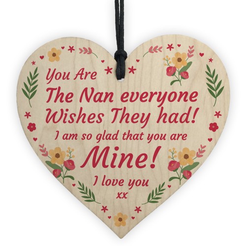 Gifts For Nan Wooden Heart Keepsake Gift For Mothers Day 