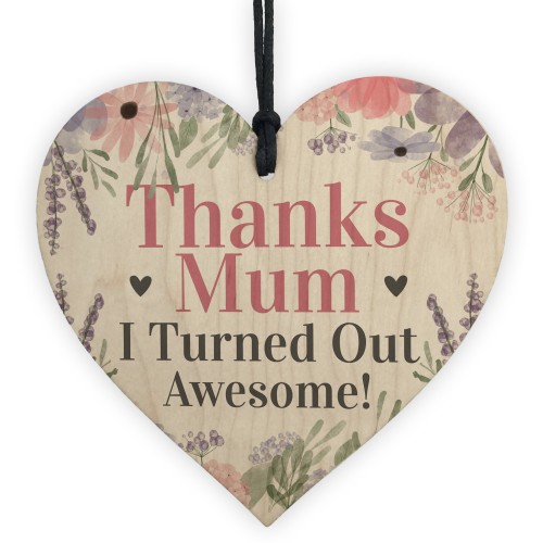 Funny Joke Gift For Mum From Daughter Son Wood Heart Mother Day