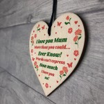 Mum Gift For Mothers Day Birthday Wood Heart LOVE Gift