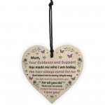 Mum Gift From Daughter Son Wood Heart Mothers Day Birthday Gift