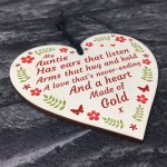 Mothers Day Birthday Gift For Auntie Wooden Heart Love Gift