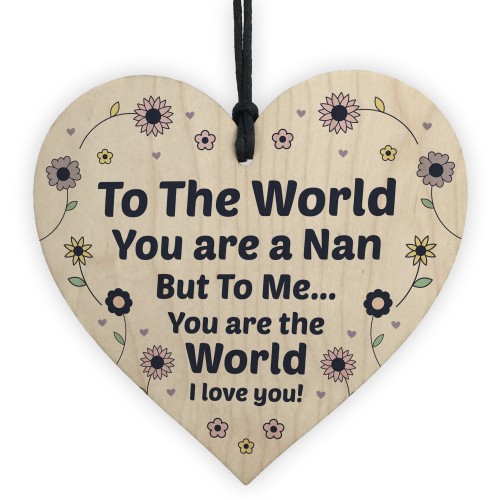 Wood Heart Gift For Nan Mothers Day Keepsake Gift For Her