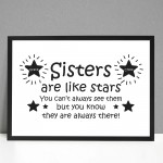 Sisters Are Like Stars Personalised Framed Print Sister Birthday