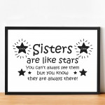 Sisters Are Like Stars Personalised Framed Print Sister Birthday