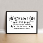 Sisters Are Like Stars Personalised Framed Print Sister Birthday