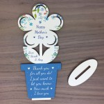 Personalised Mothers Day Gift Wood Flower Thank You Mum Mummy
