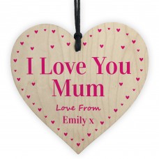 I Love You Mum Mothers Day Birthday Gift Personalised Heart