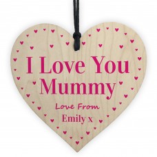 I Love You Mummy Mothers Day Birthday Gift Personalised Heart