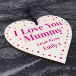 I Love You Mummy Mothers Day Birthday Gift Personalised Heart