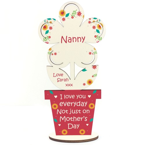 Nanny Gift Wooden Flower Mothers Day Gift From Grandchildren