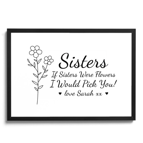 Special Gift For Sister Personalised Sister Framed Print