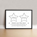 Personalised Sister Gift For Birthday Framed Print Best Friend