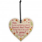 Special Nan Gift For Mothers Day Birthday Wood Heart Thank You