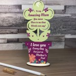Special Mothers Day Gift For Mum Wood Standing Flower Gift