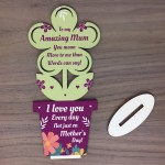 Special Mothers Day Gift For Mum Wood Standing Flower Gift