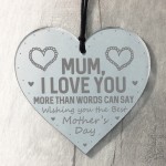 Mum I Love You Gift Engraved Heart Best Mothers Day Gift