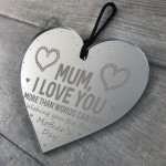 Mum I Love You Gift Engraved Heart Best Mothers Day Gift