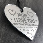 Mum I Love You Gift Engraved Heart Best Mothers Day Gift